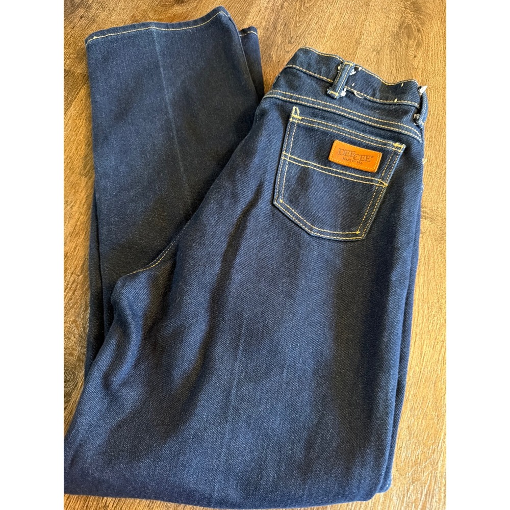 Vintage Dee Cee Dark Wash Straight Leg Jeans USA Made hiWaisted Blue Denim 17/18